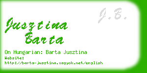 jusztina barta business card